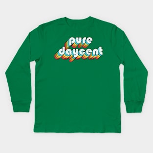 Pure Daycent - Cork Typography Design Kids Long Sleeve T-Shirt